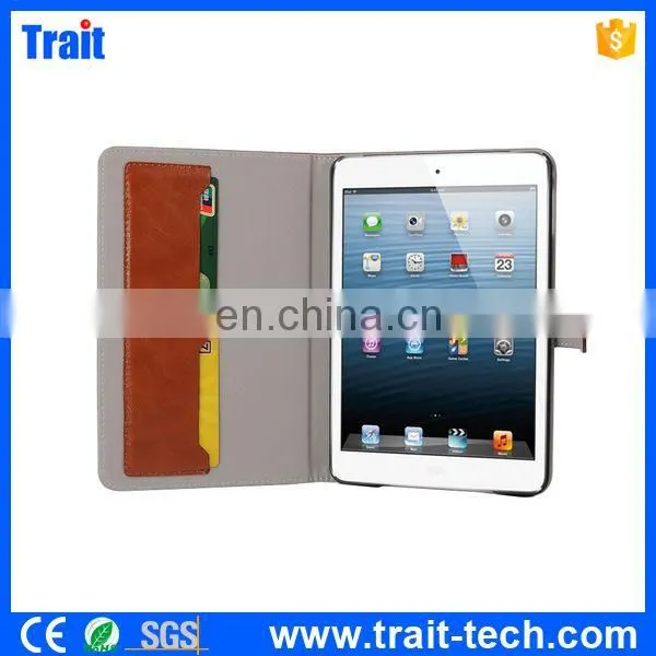 2015 New Arrival Oil Wax Crazy Horse Pattern for IPad Mini 4 Tablet Cover photo-3