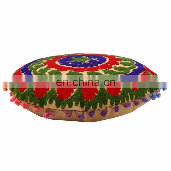 Indian Decorative Cushion Cover Suzani Embroidered Cotton Pillow Case Throw photo-2