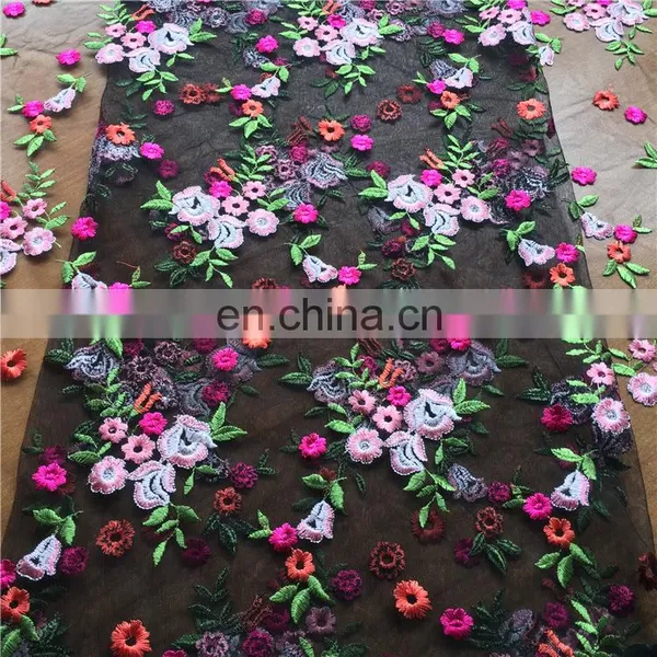 2017 Popular Pattern Lace Dress Fabric Embroidered Design /dress Textile Lace Fabric photo-2