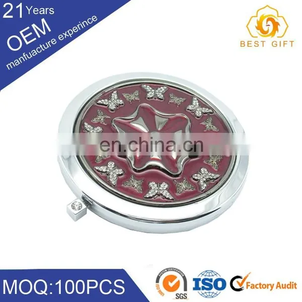 Custom Metal Small Round Shape Metal Pocket Mirror With Logo photo-5