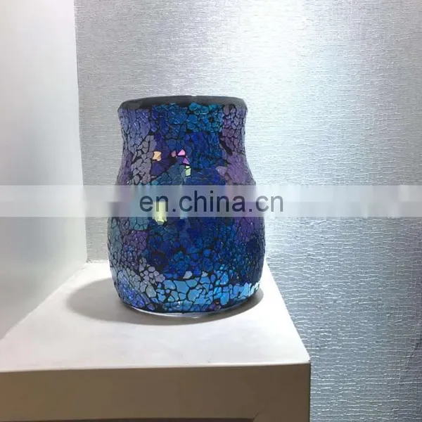 Crack Mirrored Decorative Table Top Mosaic Glass Flower Vases