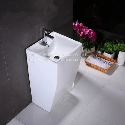 Made in China Ceramic Two Piece Good Salw Pedestal Wash Basin Price With Single Hole photo-5