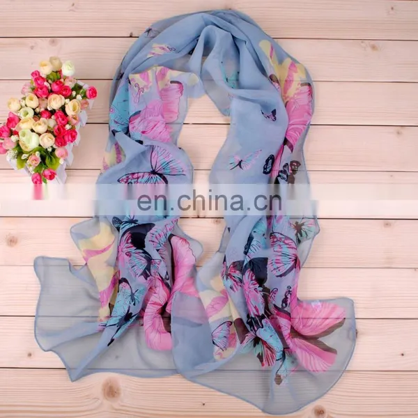 Wholesale Hot Sale Lady Fashion Printed Chiffon Scarf photo-3