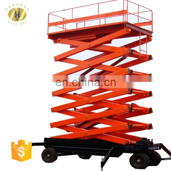 7LSJY Shandong SevenLift 20 Meter High Rise Manual Towable Hydraulic Raising Scissor Lift Working Platform photo-4