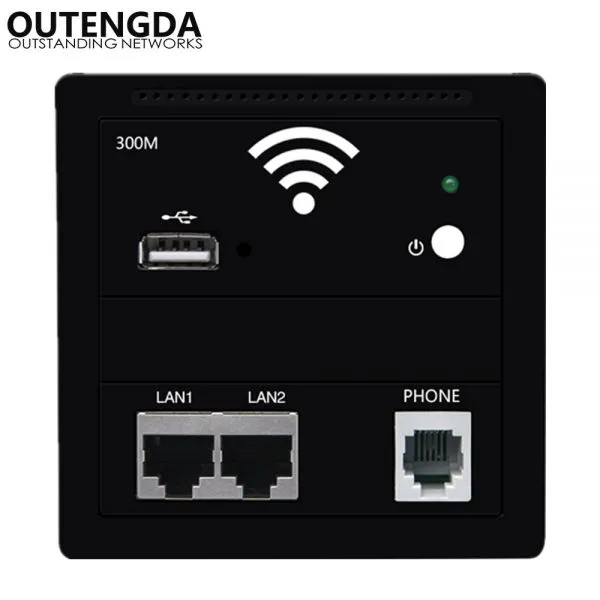 OUTENGDA Wi-Fi Router Wall Embedded USB Access Point Wireless in Wall AP Panel Socket Wifi Repeater/router Champagne/White photo-4