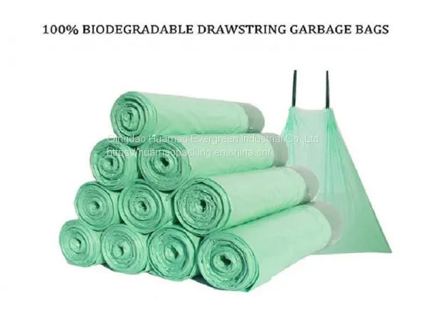High Quality Trash Bag Plastic Disposable Drawstring Garbage Bags on Roll