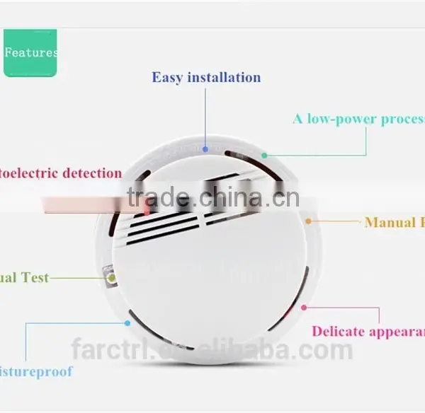 Security and Stability Photoelectric Wireless Smoke Detector for Fire Alarm Sensor Cordless New Home Sensor photo-3