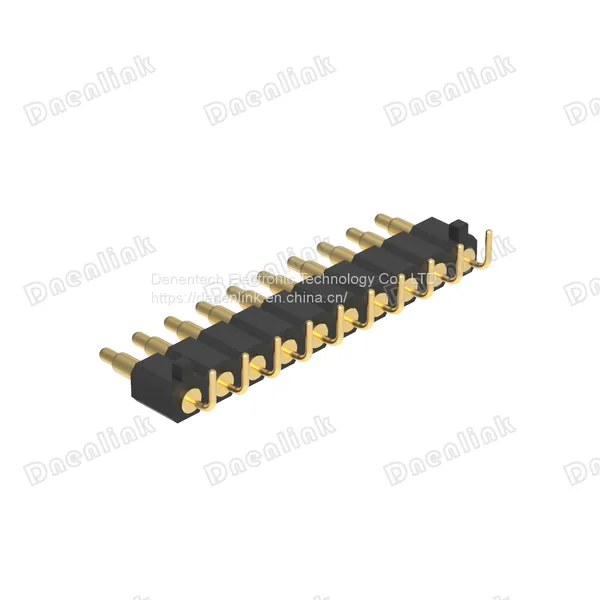 Dnenlink 3.00mm Pitch Single Row H4.0mm Right Angle Male Header DIP Type PogoPin HeaderWith Peg photo-2