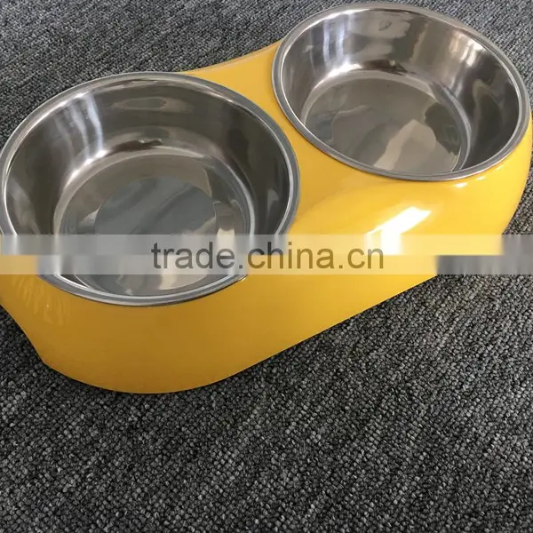 Loving Pets Dog Medium Stainless Steel 2 Bowl Set With Base photo-2