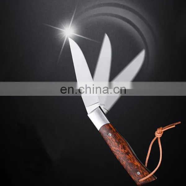 Folding Knife Stainless Steel Outdoor Survival Hunting Pocket Knife With Wooden Handle photo-4