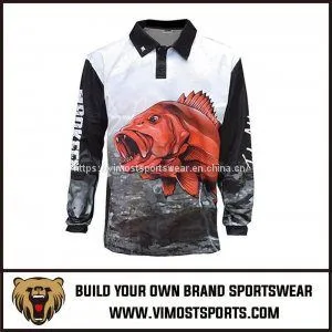classic polo neck styles sublimated fishing shirts with long sleeves