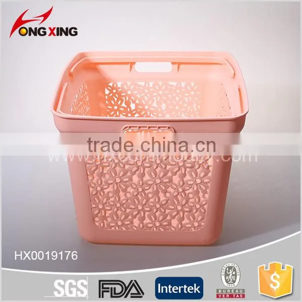 Nice Flower Design Plastic Picnic Basket With Lid and Handle photo-3