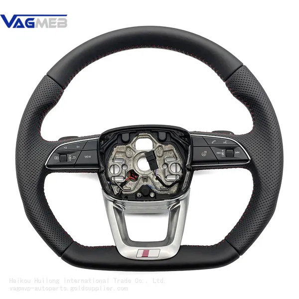 For Audi Q3 Heated Multifunctional Perforated Leather Steering Wheel With Key Button Assembly