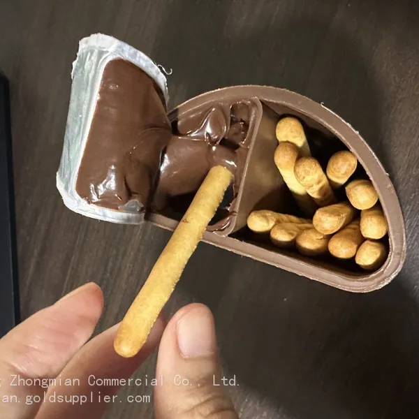 Finger Biscuit With Quality Chocolate Sauce in Cups Confectionary Sweet Soft Chocolate Dip Cup Chocolate Ball and Chocolate Coin