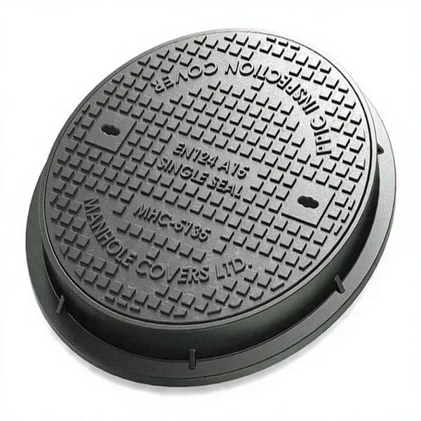 Drainage Ductile Iron Manhole Cover EN124 D600 D400 Black Durable Road Safety