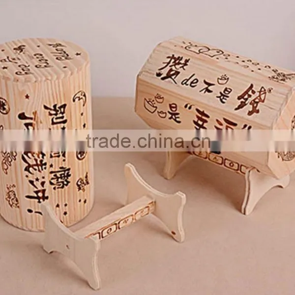 Christmas Children's Barrel Bank Wooden Coin Saving Box photo-3