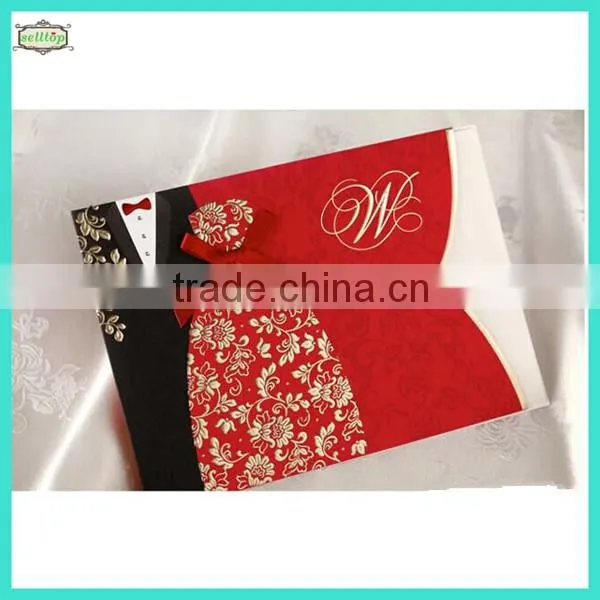 2014 High Quality Handmade English Wedding Invitation Card