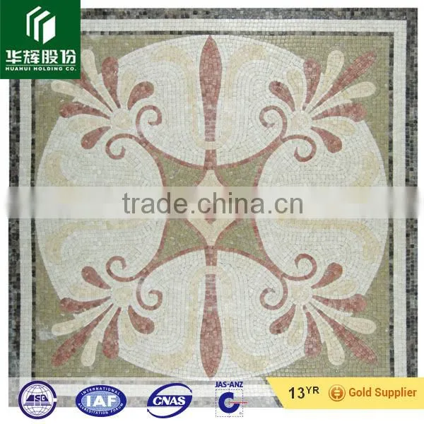 Dark Emperador, Crema Marfil Marble Water Jet Medallion photo-3
