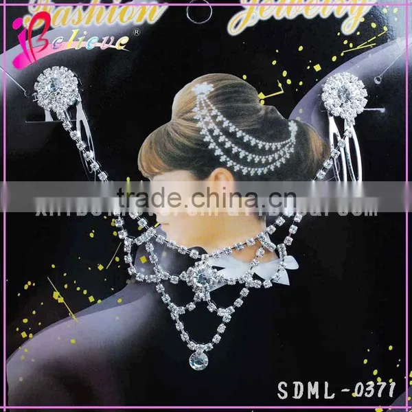 Bling Bling Crystal Bridal Headpiece Luxury Hair Jewelry Rhinestone Chain Head Jewelry photo-4