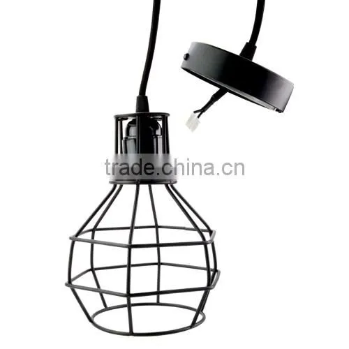2015 Vintage Pendant Lamp Light Black Metal Iron Lampshade Lamp Cover E27 220V Loft Coffee Bar Restaurant Kitchen Lights photo-3