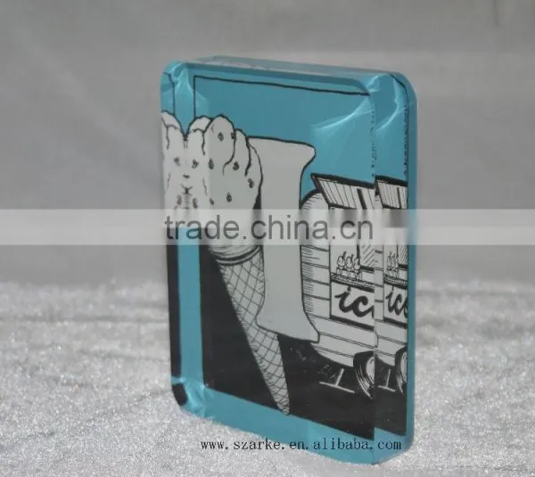 Acrylic Paperweight,acrylic Solid Alphabet Display Block With Back Printed Paper Sticker photo-3