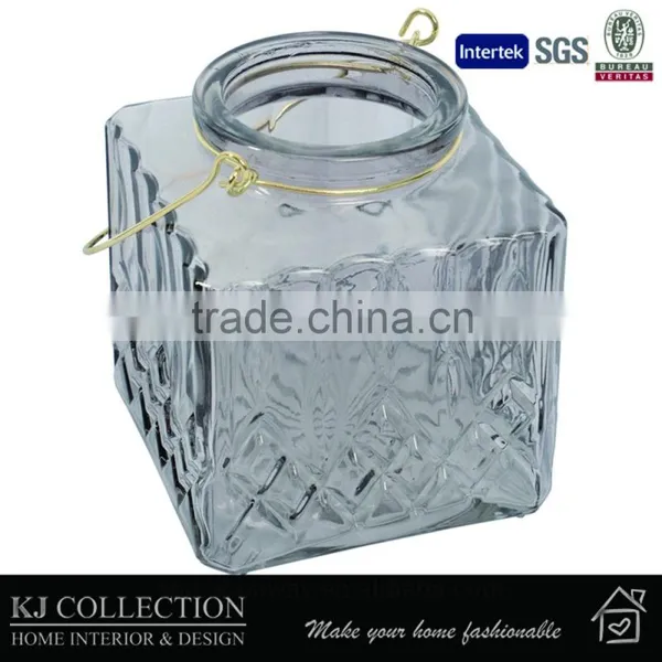 Colorful Glass Hurricane Lantern