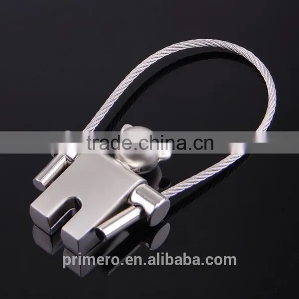 Boy Skipping Rope Key Chain Aircraft Cable Keychain Wire Key Ring Stianless Steel Keyring photo-3