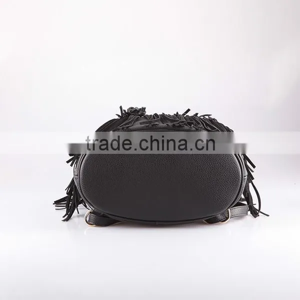 4762 Fashion Backpack Tassel Design Genuine Leather Guanghzou Backpack photo-4