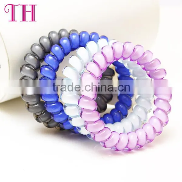 Hair Ties Simple Style Elastic Hairbands Telephone Line Ponytail Holder
