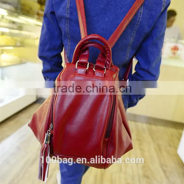 Multifunction Bags Lady Fashion Soft Leather Backpack Bag photo-3