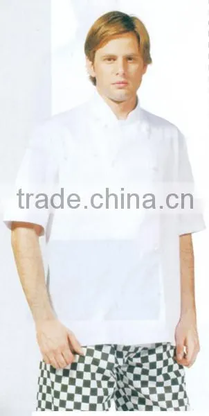 White Short Sleeve Kitchen Chef Uniforms