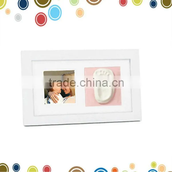Cute Baby Photo Frame With Handprint Clay Toy