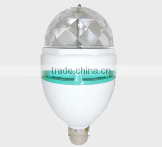 3W E27 RGB Color Changing Rotating LED Crystal Magic Ball Light photo-2