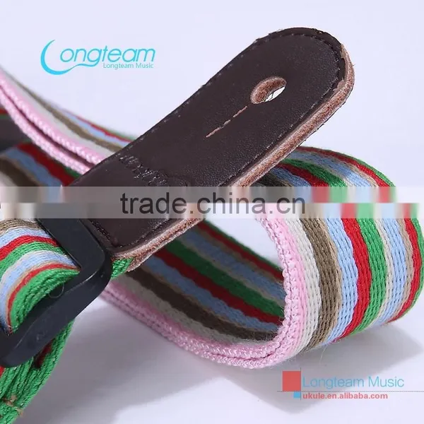 Leather Guitar&ukulele Strap With Cotton Tape,high Quality Belt for Wholesale,Rainbow Series photo-3