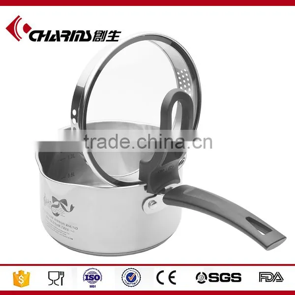 Classic Multi Nonstick Milk Pot Cookware, Hot Sale Clear Glass Stainless Steel Sauce Pan photo-2