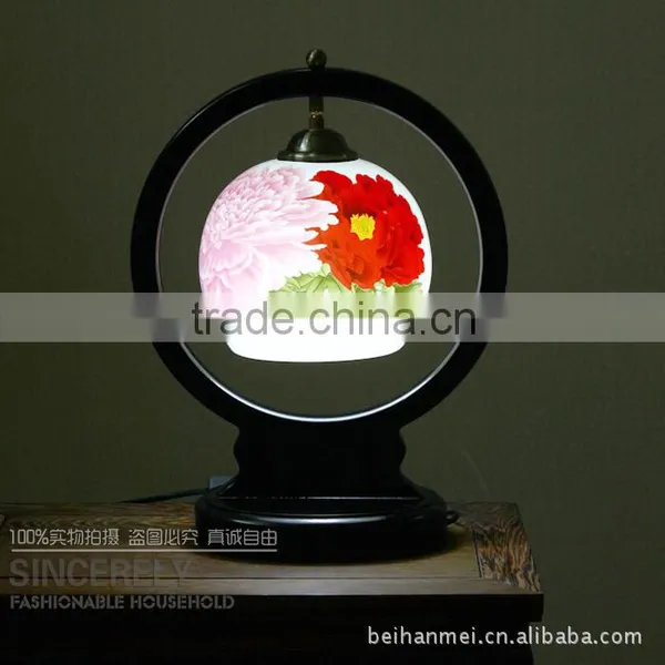 Hand Paint Pony Flower Antique Table Lamp for Bedroom photo-2