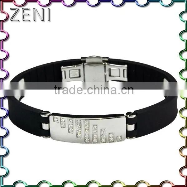 2016 Most Popular Silicone 316L Stainless Steel Energy Fashion Bracelet photo-5