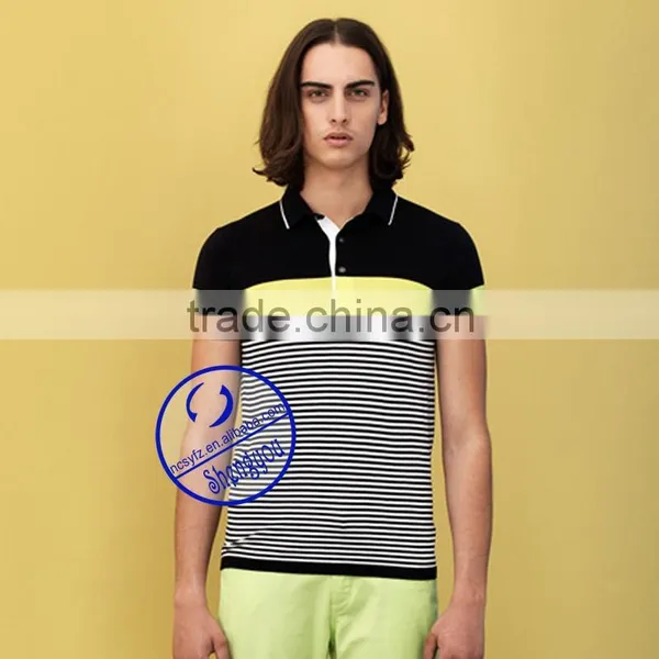 Fashion T-shirt for Men Stripe Polo Shirt Made in China photo-4