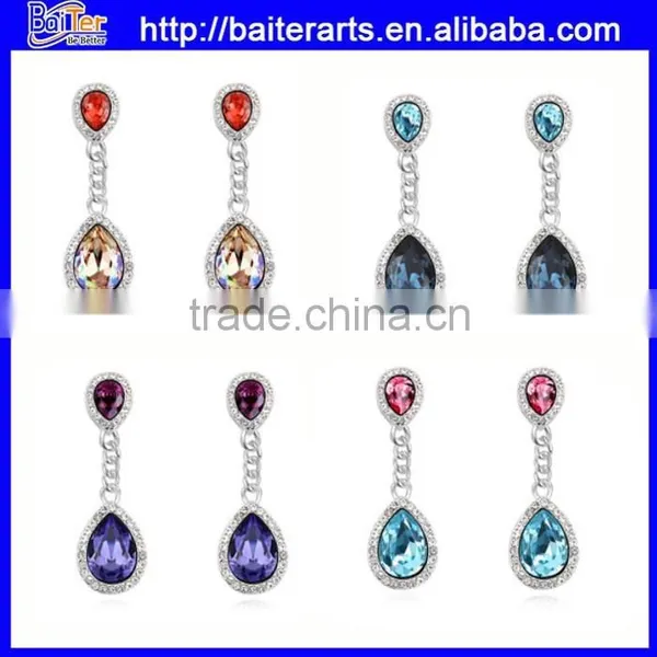 AAA Zircon Alloy Perfect Crystal Love Womens Wholesale Heart Earrings With Four Colors photo-2