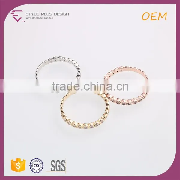 R63503Q01 Style Plus Design Colored Three Finger Rings For Women