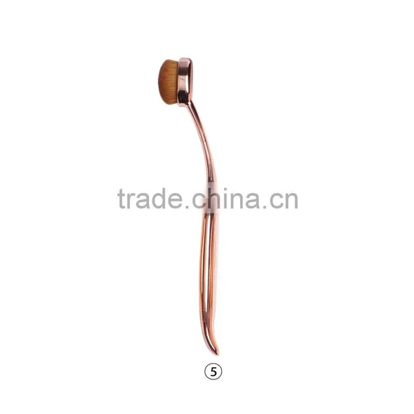 Special Fishtail Handle 10 Pieces Sythetic Hair Rose Gold Makeup Brushes photo-2