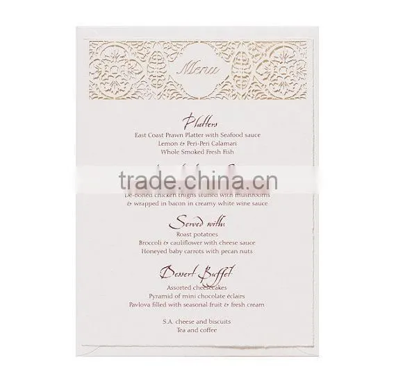 Intricate Laser Cut Lace White Personalised Luxury Wedding Day Invitation photo-3