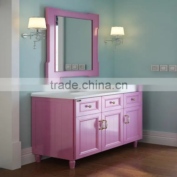 Veneer Coated Full Aluminium Waterproof Vanity//veneer Coated Vanity/metal Bathroom Cabinet