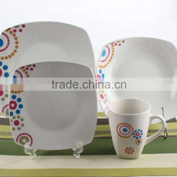16 Pcs Porcelain Dinner Set in Square Shape,square Houseware photo-3