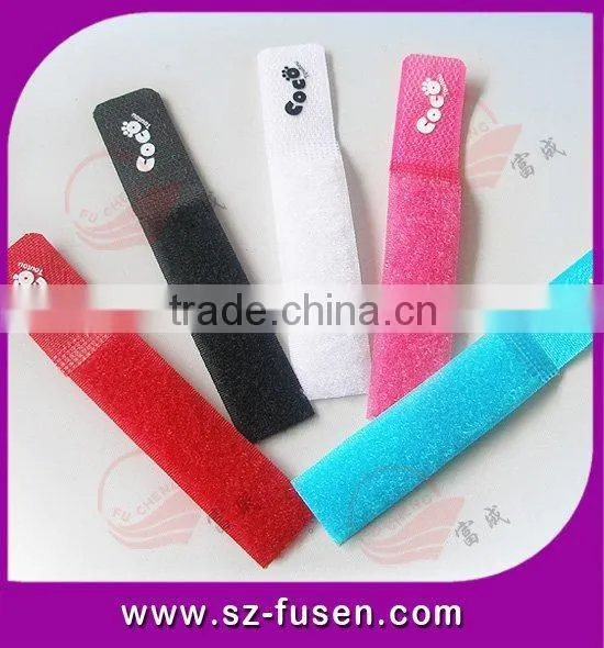 Hot Sale Magic Tape Cable Tie Colorful Hook and Loop Battery Ties With Logo Print photo-4