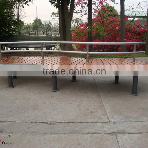 Stainless Steel Curved Outdoor Bench
