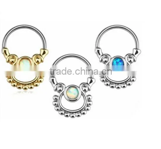 Gems Body Jewelry Fake Nose Hoop Rings Septum Clicker Non Piercing HOT photo-3