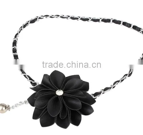 Fashion PU Flower Metal Waist Chain Female Belt SWF-W15062926 photo-4