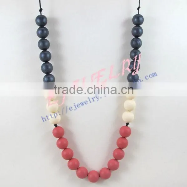 Round Silicone Teething Beads Necklace Good Quality Teething Baby Necklace Breakaway Claspsstatement NecklaceTN065
