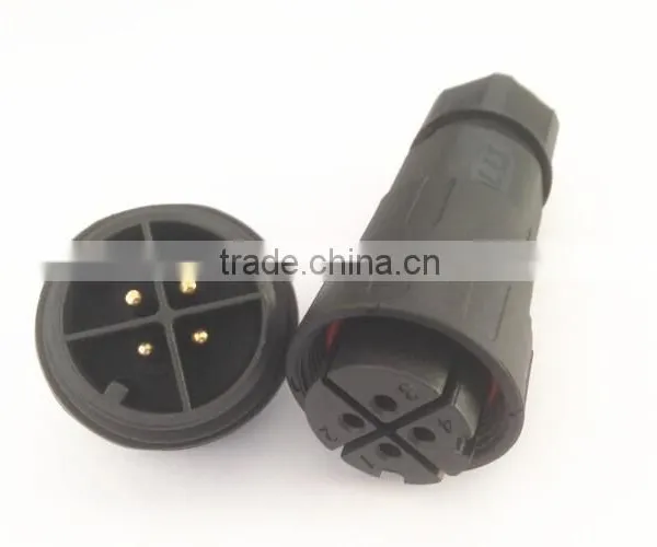 4 Pole Waterproof Connector Male Socket With Female Plug Cable to Board Connector